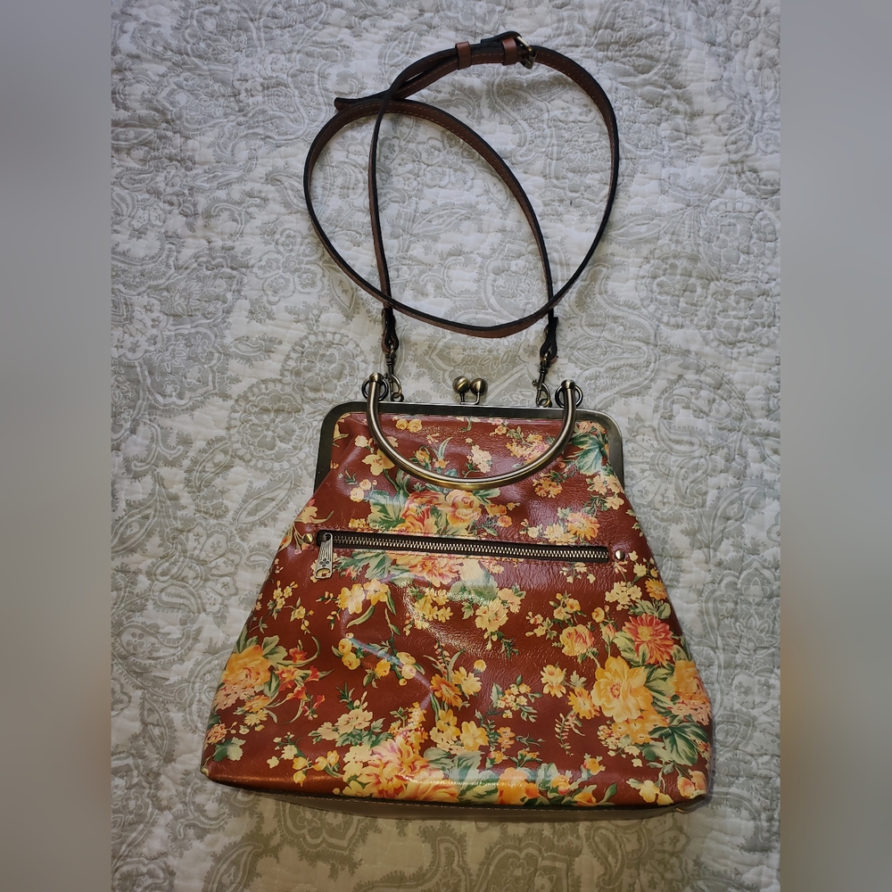 Patricia Nash Handmade Floral Brown Handbag